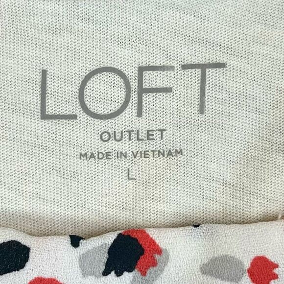 Loft Sleeveless Ruffle Spotted Blouse Large - Picture 6 of 8